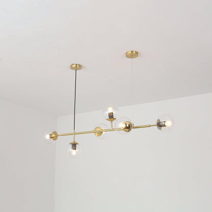 Brass Glass Orb Chandelier — Modern Statement Glow - LumoTrot