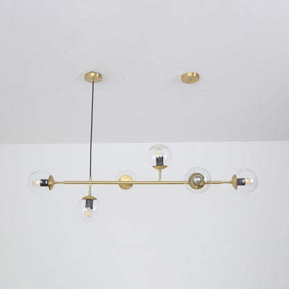 Brass Glass Orb Chandelier — Modern Statement Glow