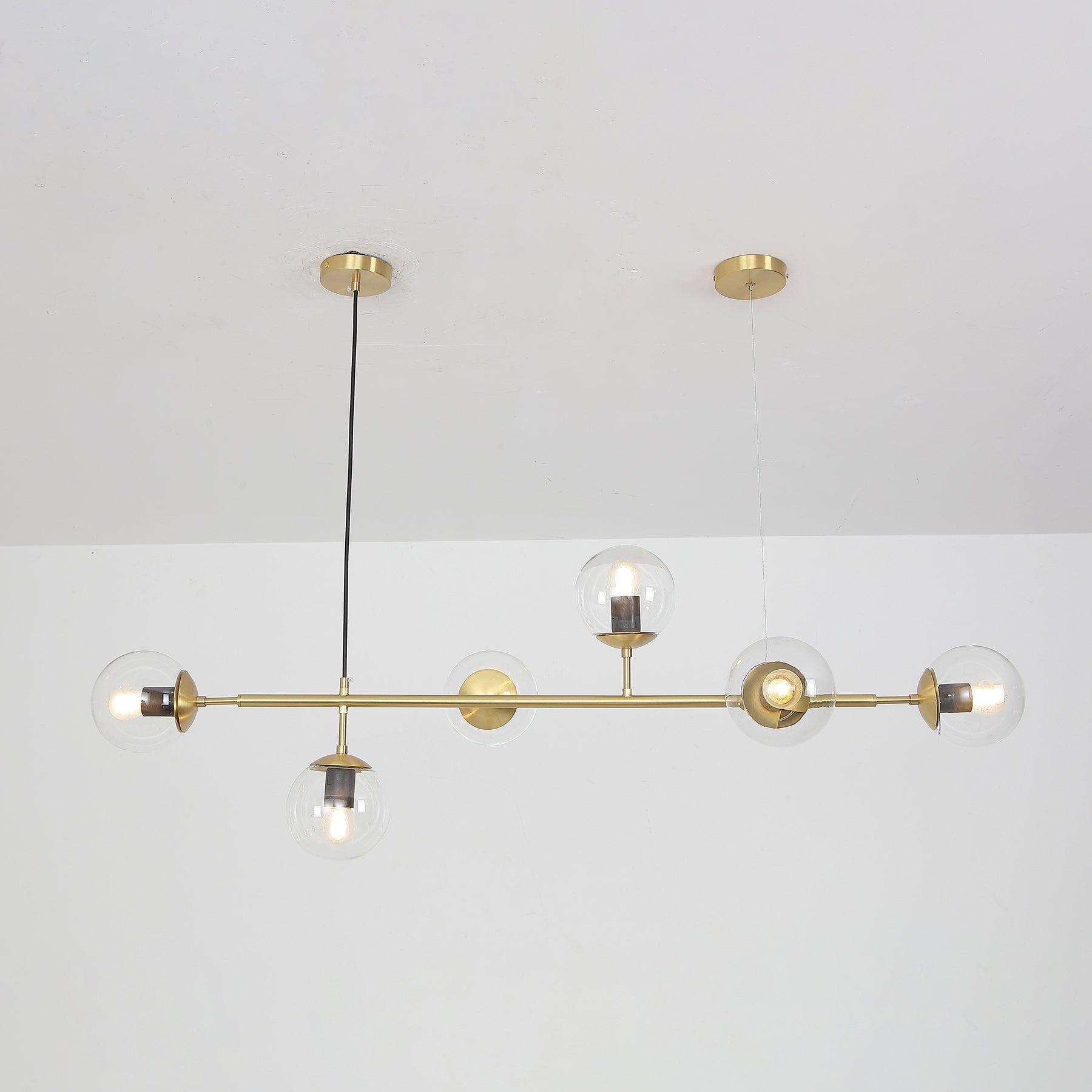 Brass Glass Orb Chandelier — Modern Statement Glow - LumoTrot
