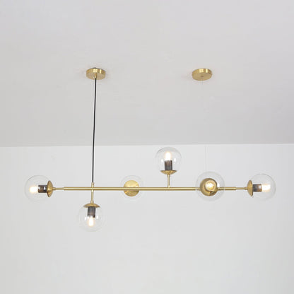 Brass Glass Orb Chandelier — Modern Statement Glow - LumoTrot