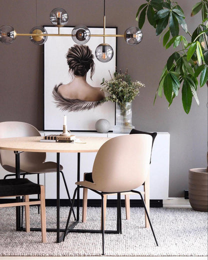 Brass Glass Orb Chandelier — Modern Statement Glow