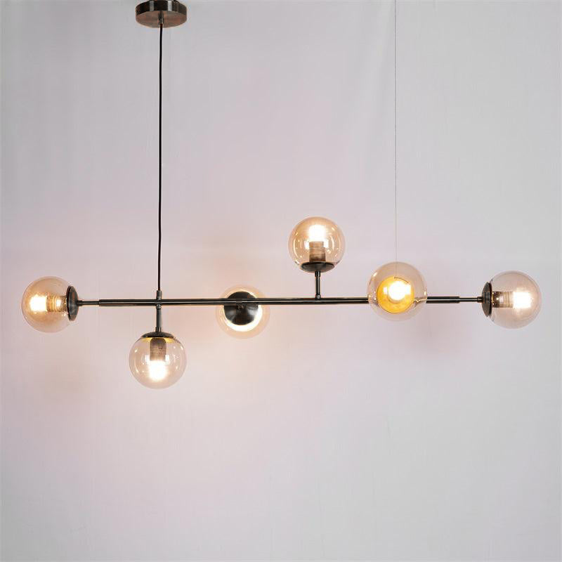 Brass Glass Orb Chandelier — Modern Statement Glow