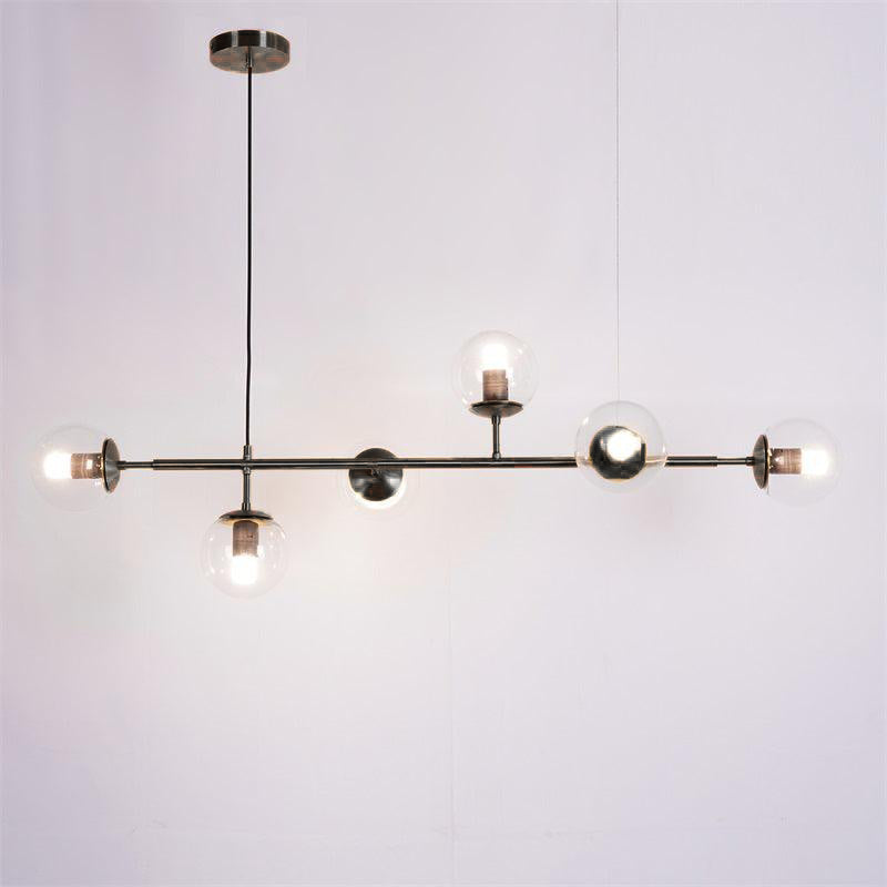 Brass Glass Orb Chandelier — Modern Statement Glow