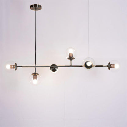 Brass Glass Orb Chandelier — Modern Statement Glow