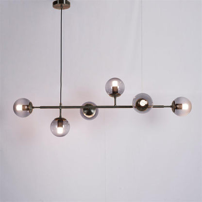Brass Glass Orb Chandelier — Modern Statement Glow