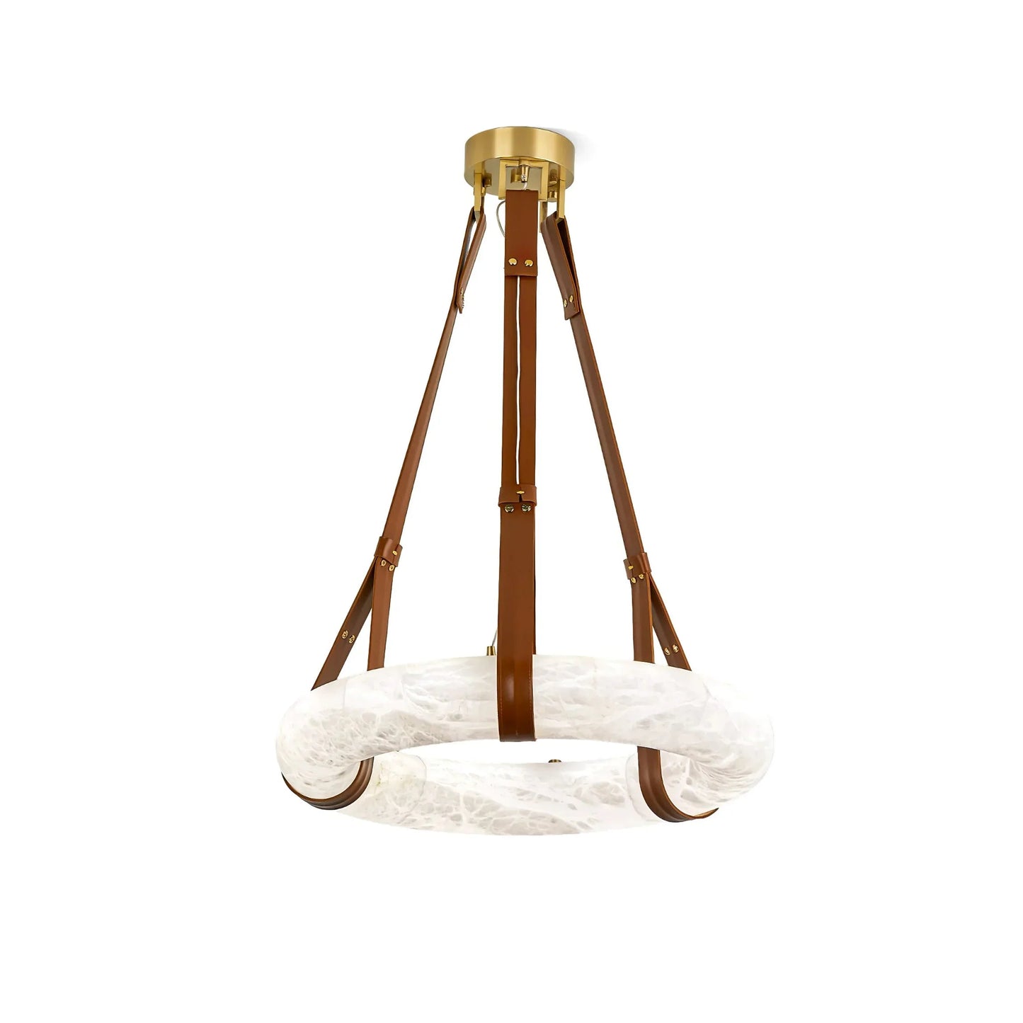 Oslo Alabaster Ring Pendant Light with Brass Accents | Lumotrot