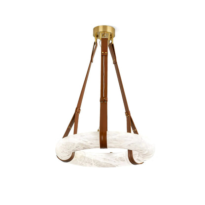 Oslo Alabaster Ring Pendant Light with Brass Accents | Lumotrot