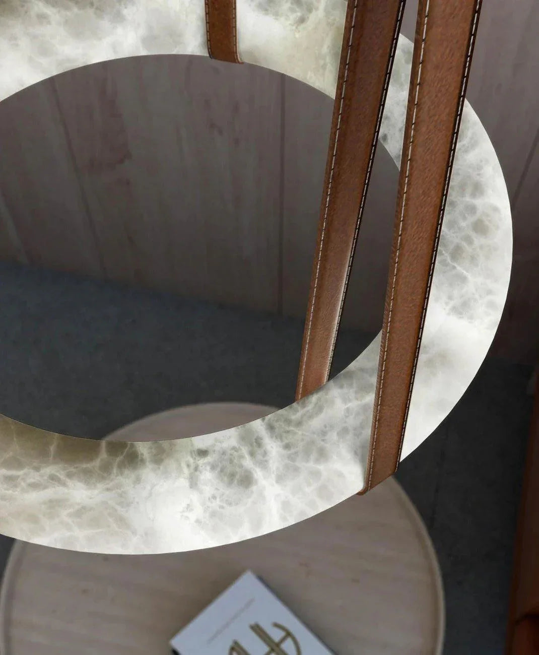 Alabaster Ring Pendant Light — Natural Stone Luminosity - LumoTrot