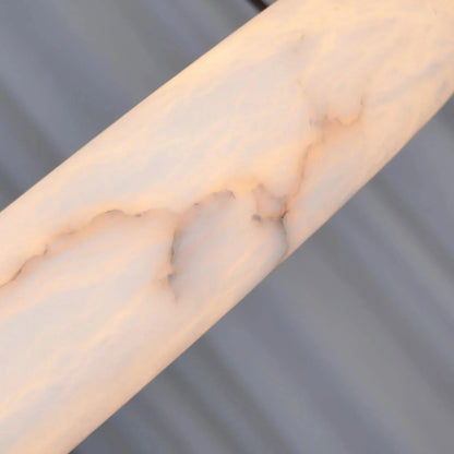 Alabaster Ring Pendant Light — Natural Stone Luminosity - LumoTrot