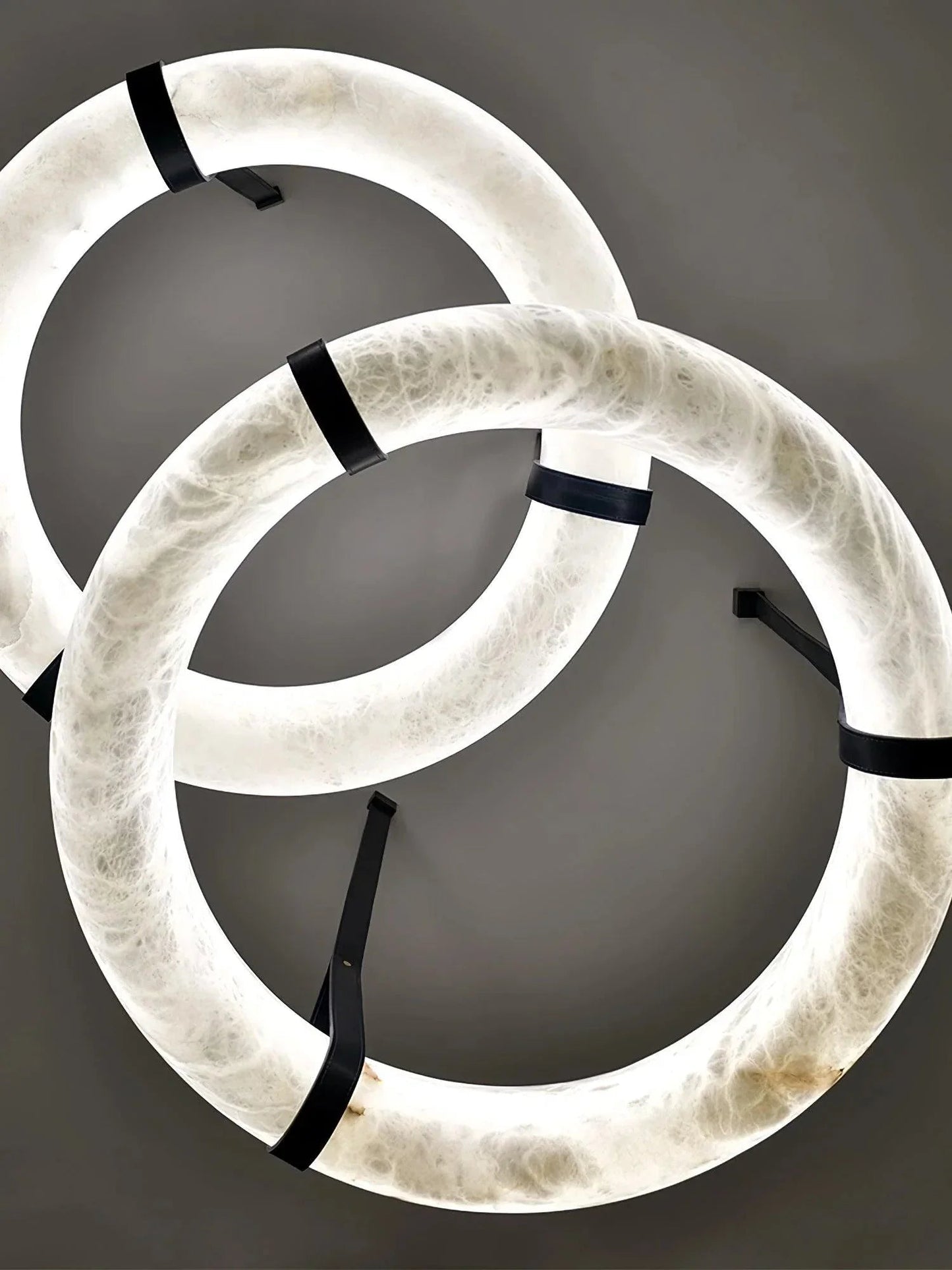 Alabaster Ring Pendant Light — Natural Stone Luminosity - LumoTrot