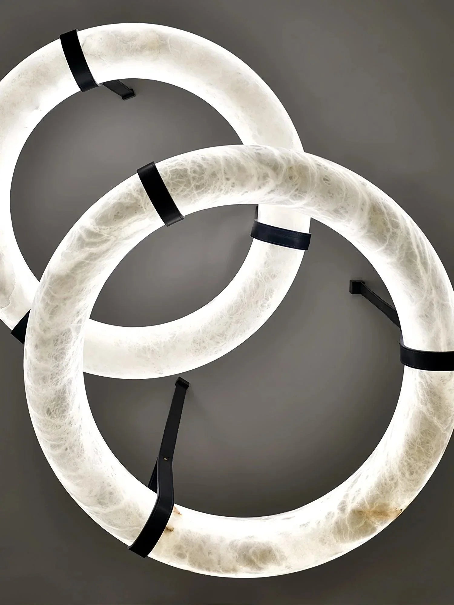 Alabaster Ring Pendant Light — Natural Stone Luminosity - LumoTrot