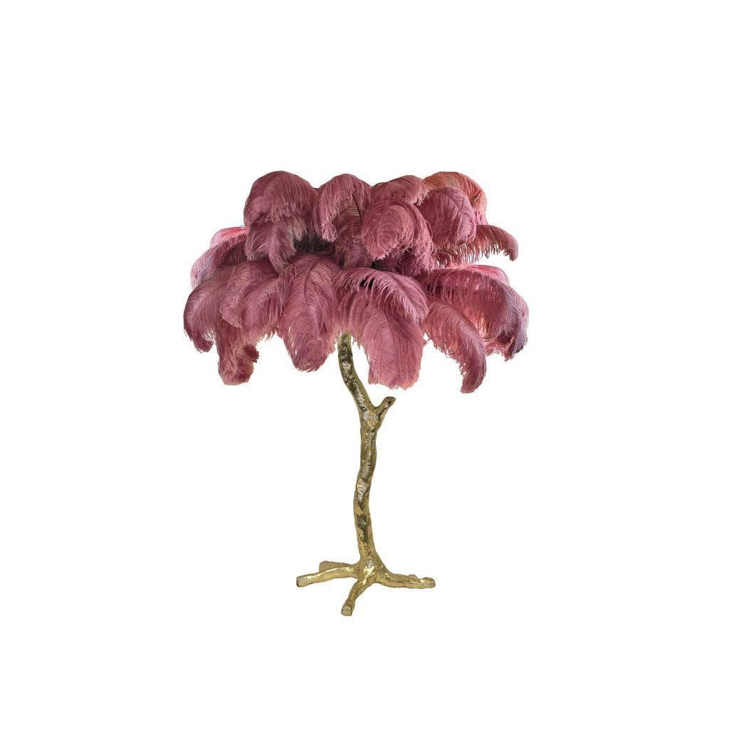 Brass Feather Table Lamp — Glamorous Statement Piece