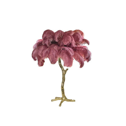 Brass Feather Table Lamp — Glamorous Statement Piece
