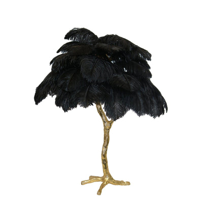 Brass Feather Table Lamp — Glamorous Statement Piece