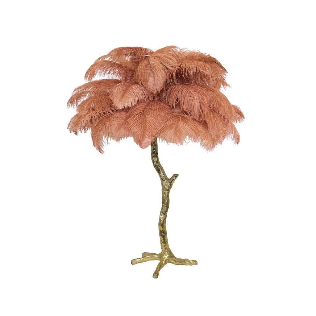 Brass Feather Table Lamp — Glamorous Statement Piece