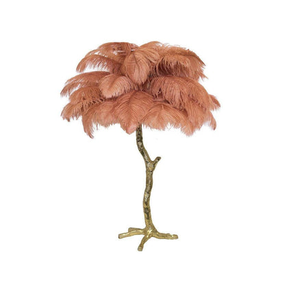 Brass Feather Table Lamp — Glamorous Statement Piece