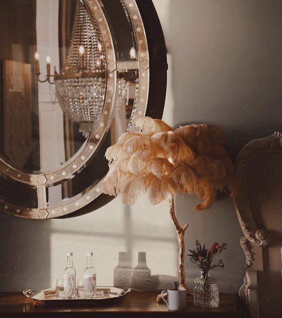 Ostrich Feather Table Lamp — Glamorous Statement Piece - LumoTrot