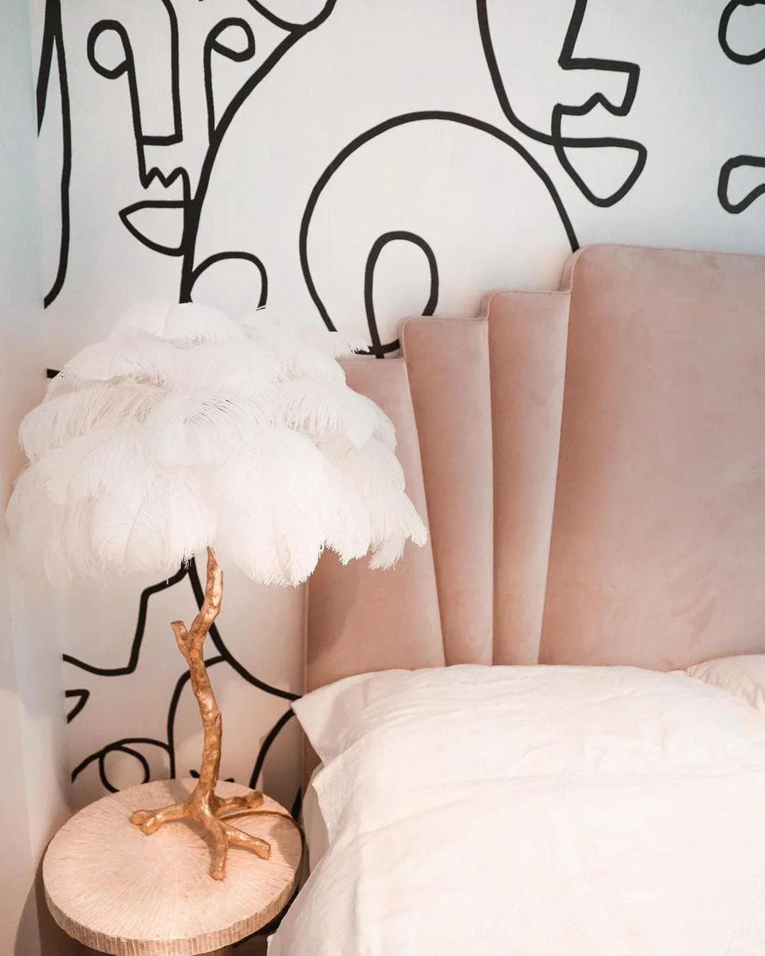 Brass Feather Table Lamp — Glamorous Statement Piece