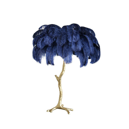 Brass Feather Table Lamp — Glamorous Statement Piece
