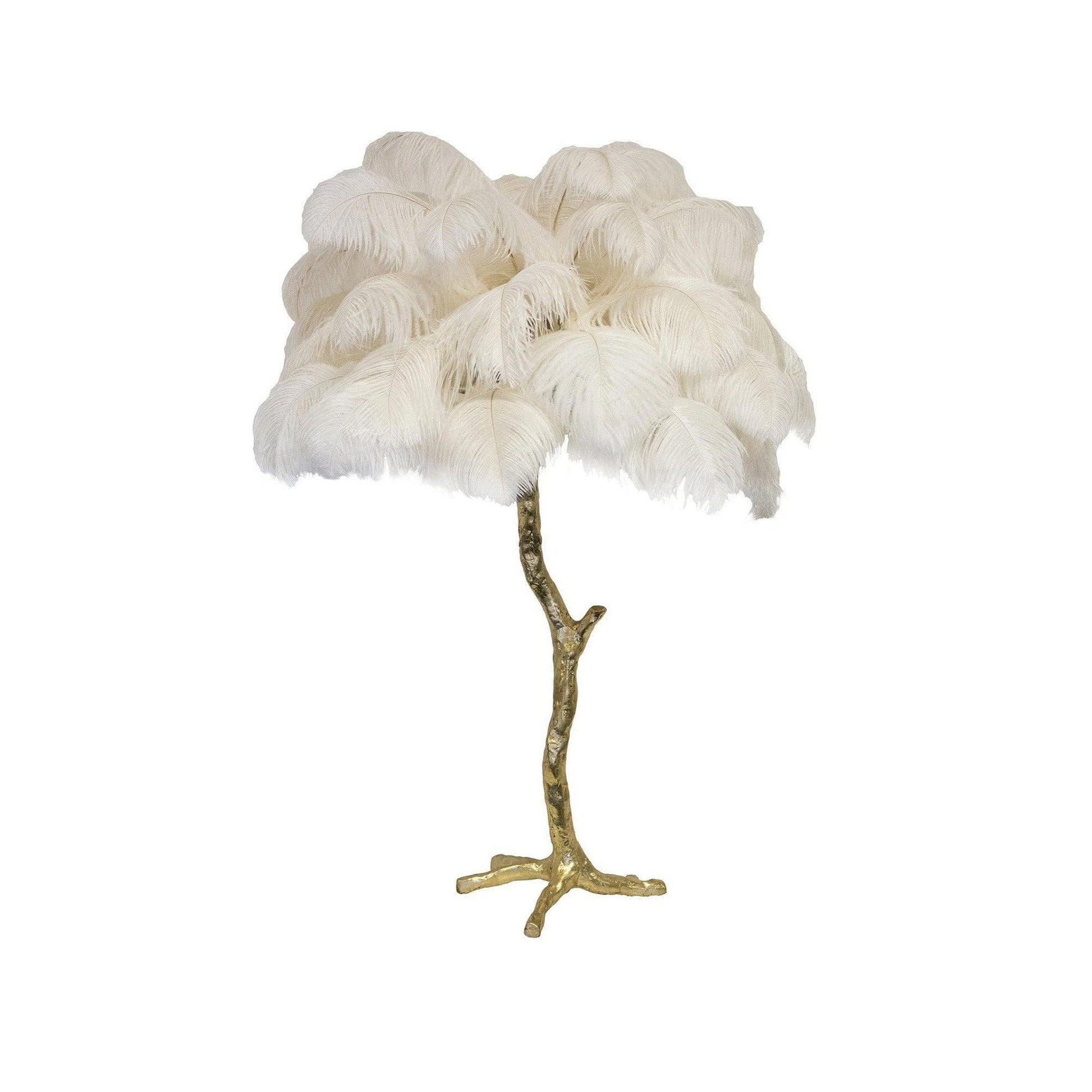 Brass Feather Table Lamp — Glamorous Statement Piece