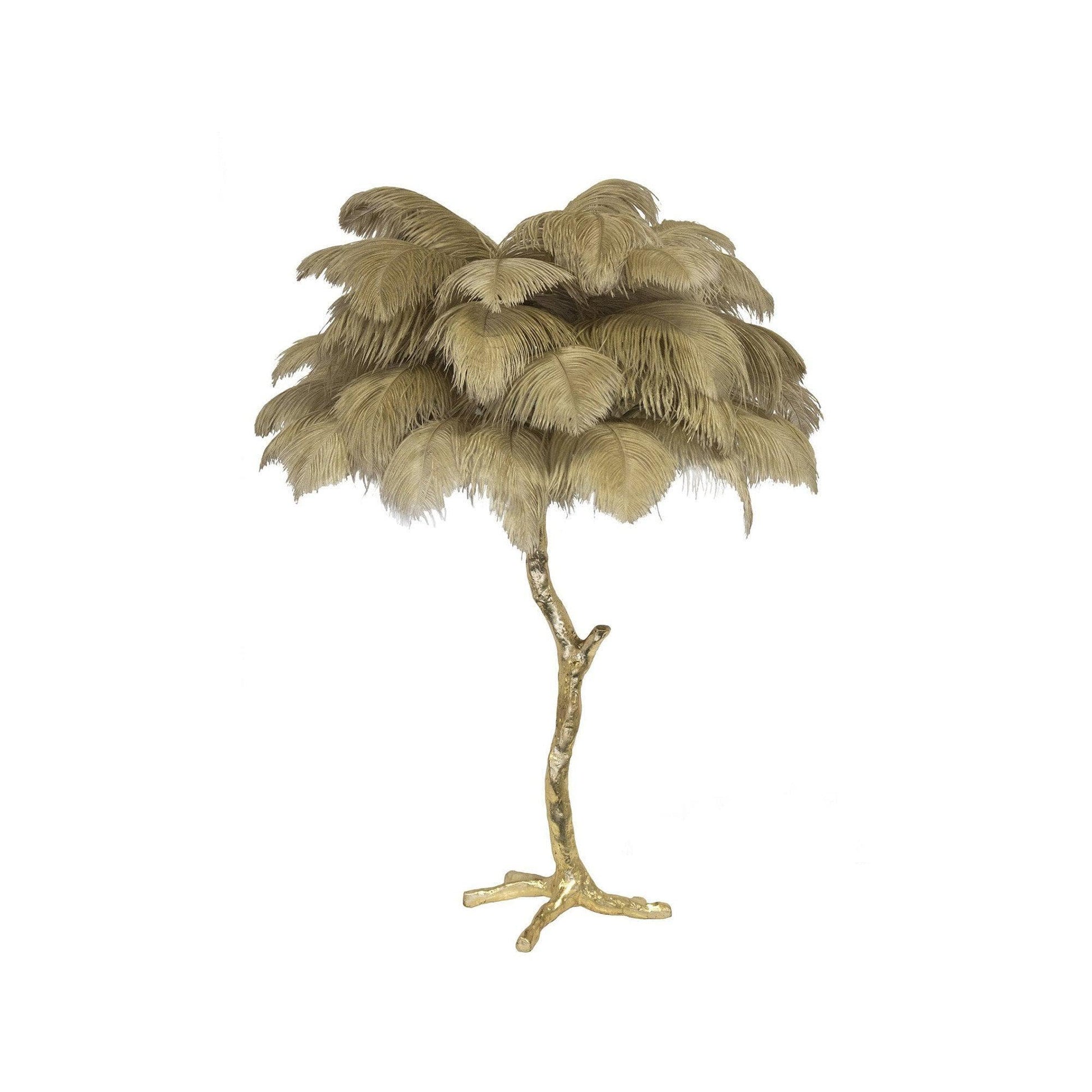Brass Feather Table Lamp — Glamorous Statement Piece