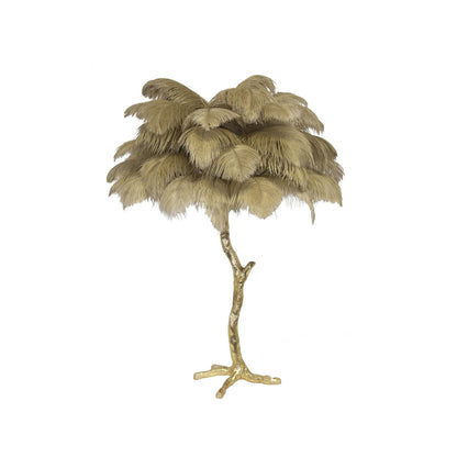Brass Feather Table Lamp — Glamorous Statement Piece