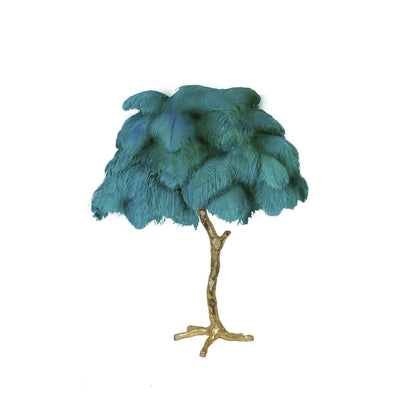 Brass Feather Table Lamp — Glamorous Statement Piece