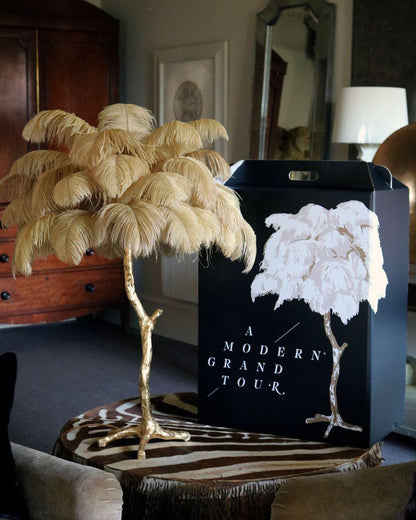 Ostrich Feather Table Lamp — Glamorous Statement Piece - LumoTrot
