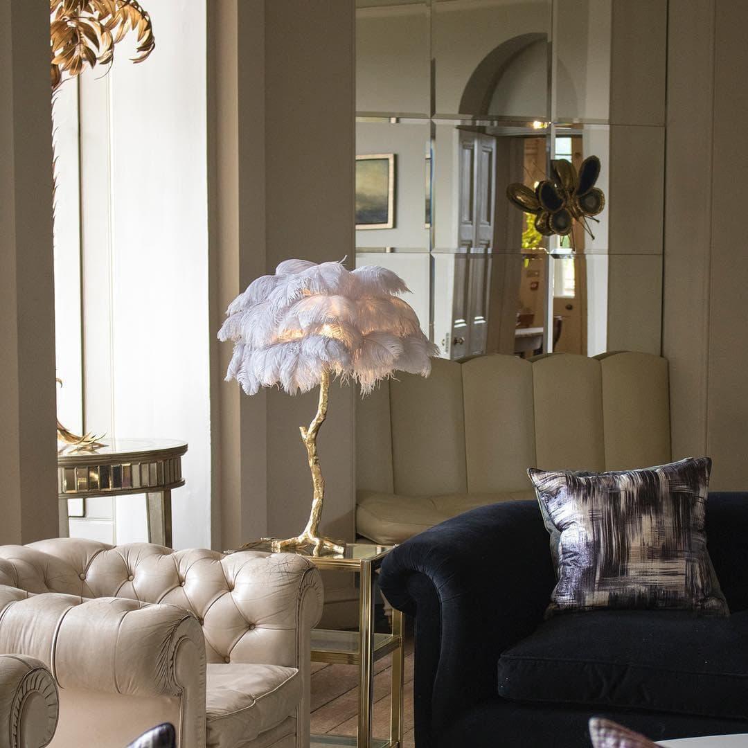 Ostrich Feather Table Lamp — Glamorous Statement Piece - LumoTrot