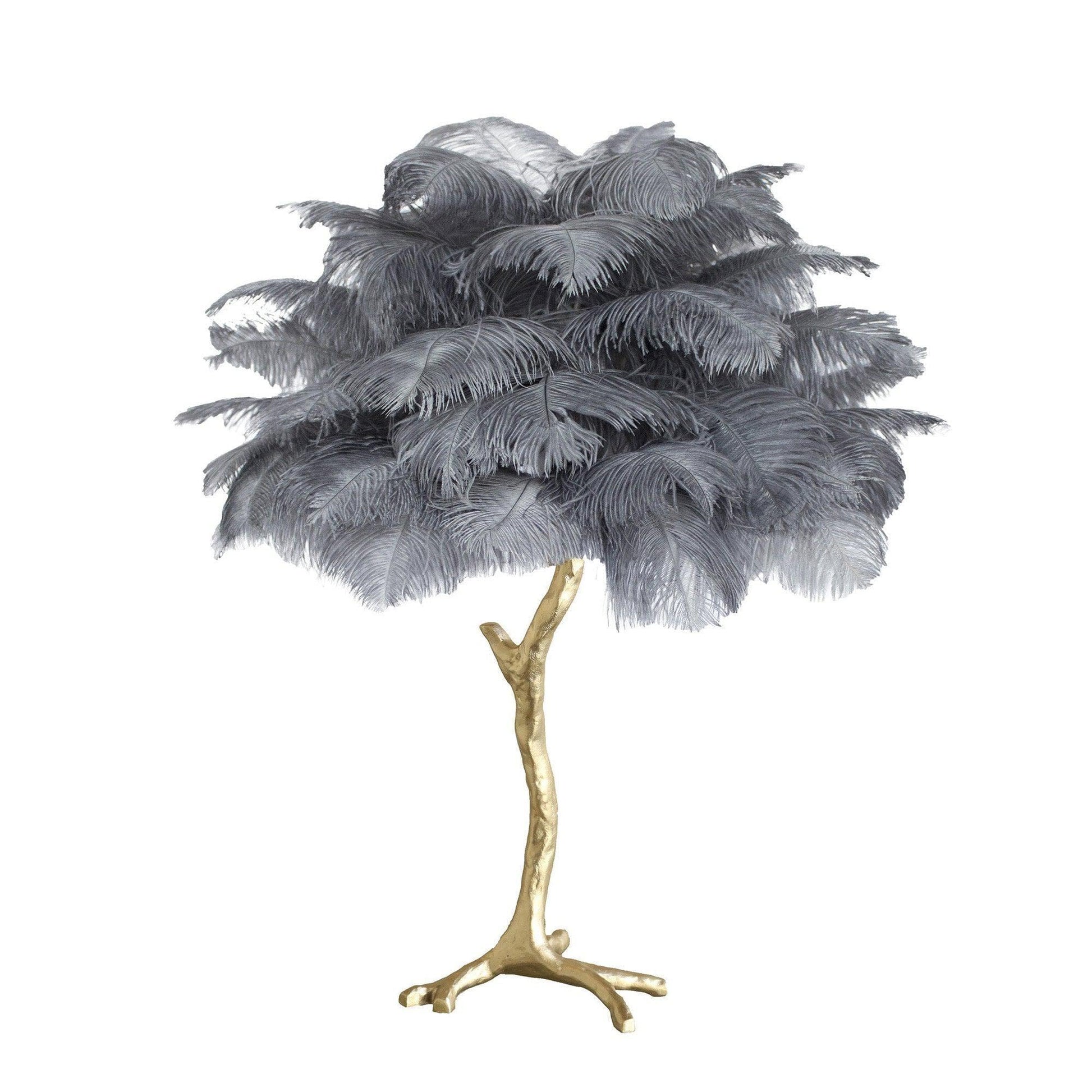 Brass Feather Table Lamp — Glamorous Statement Piece