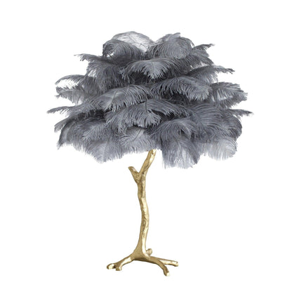 Brass Feather Table Lamp — Glamorous Statement Piece