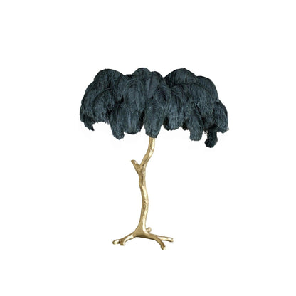 Brass Feather Table Lamp — Glamorous Statement Piece