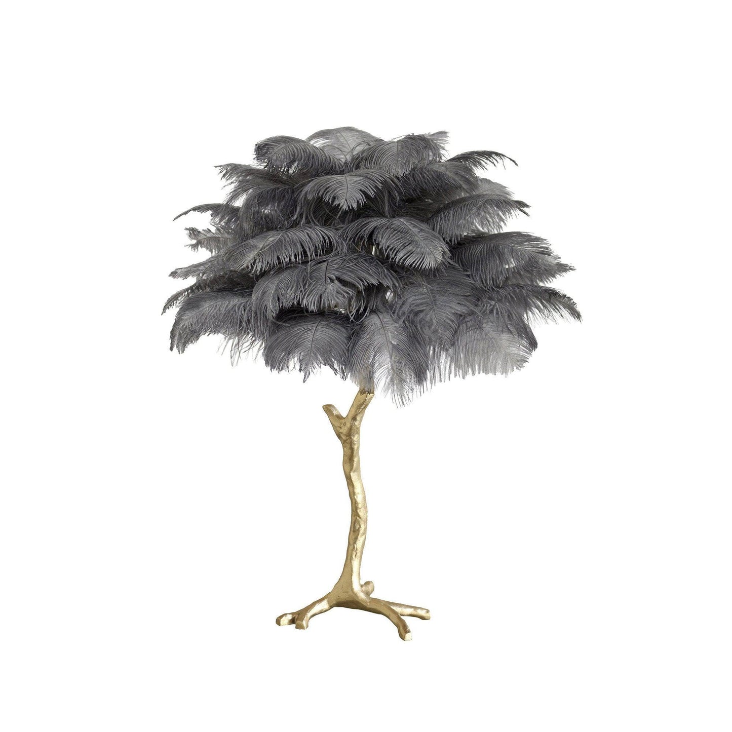 Brass Feather Table Lamp — Glamorous Statement Piece