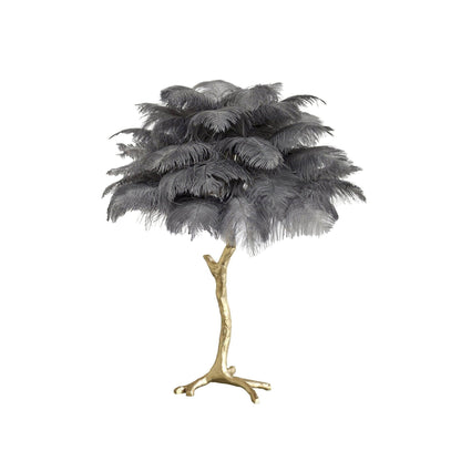 Brass Feather Table Lamp — Glamorous Statement Piece