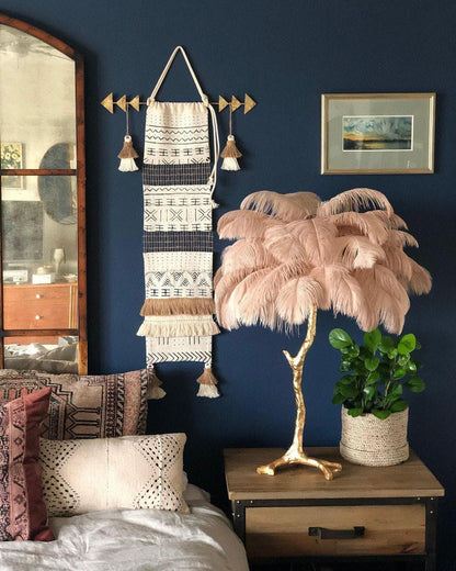 Ostrich Feather Table Lamp — Glamorous Statement Piece - LumoTrot