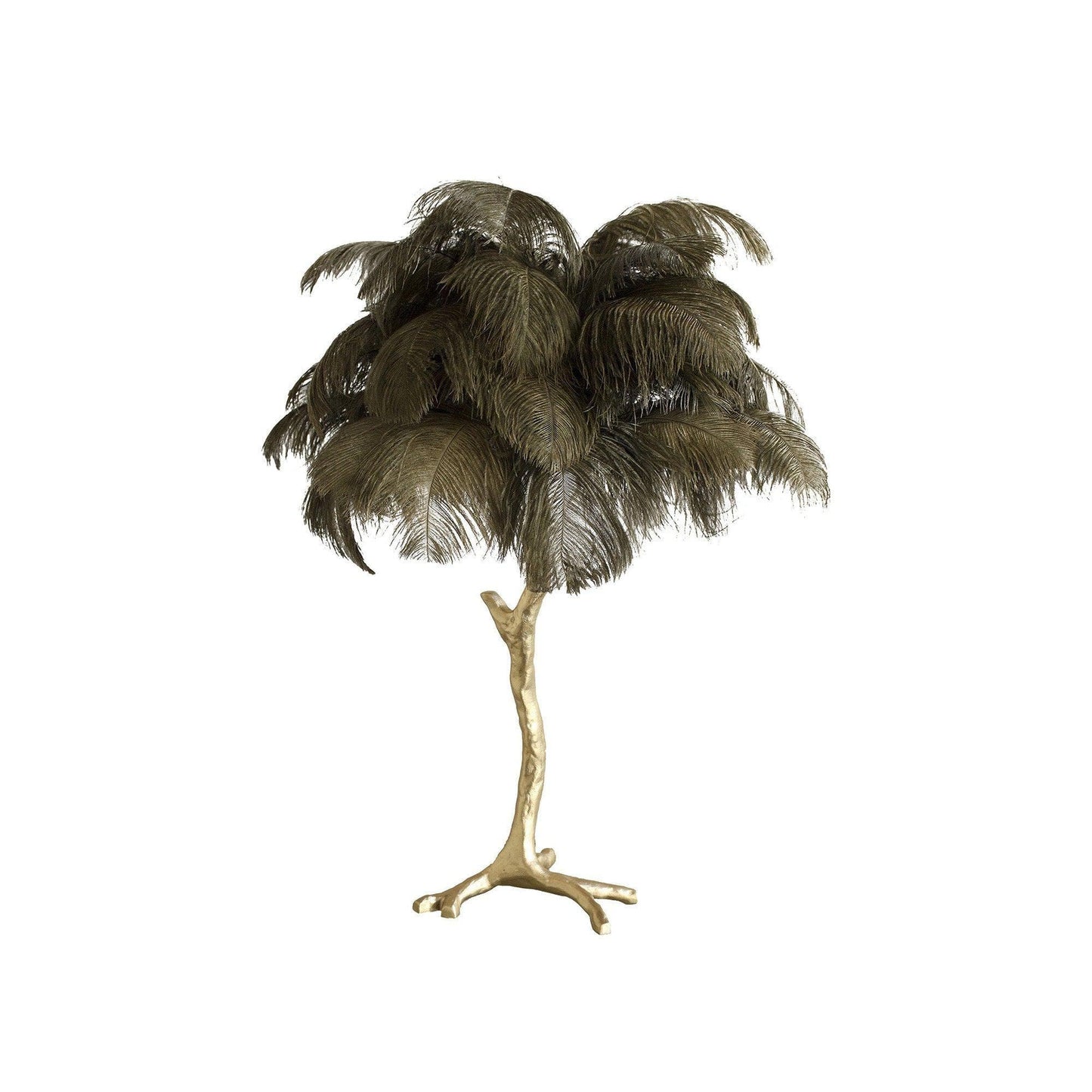 Brass Feather Table Lamp — Glamorous Statement Piece