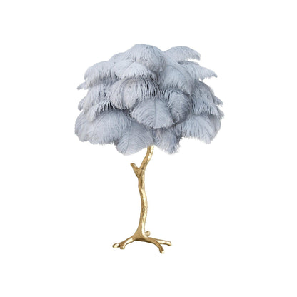 Brass Feather Table Lamp — Glamorous Statement Piece