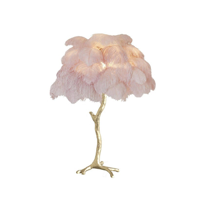 Brass Feather Table Lamp — Glamorous Statement Piece