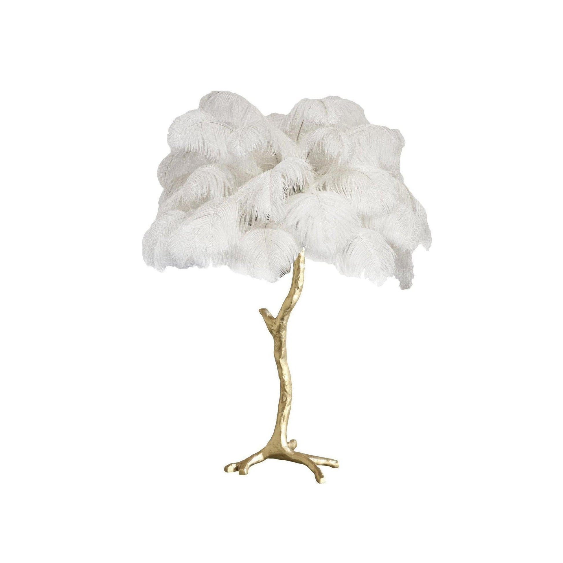 Brass Feather Table Lamp — Glamorous Statement Piece