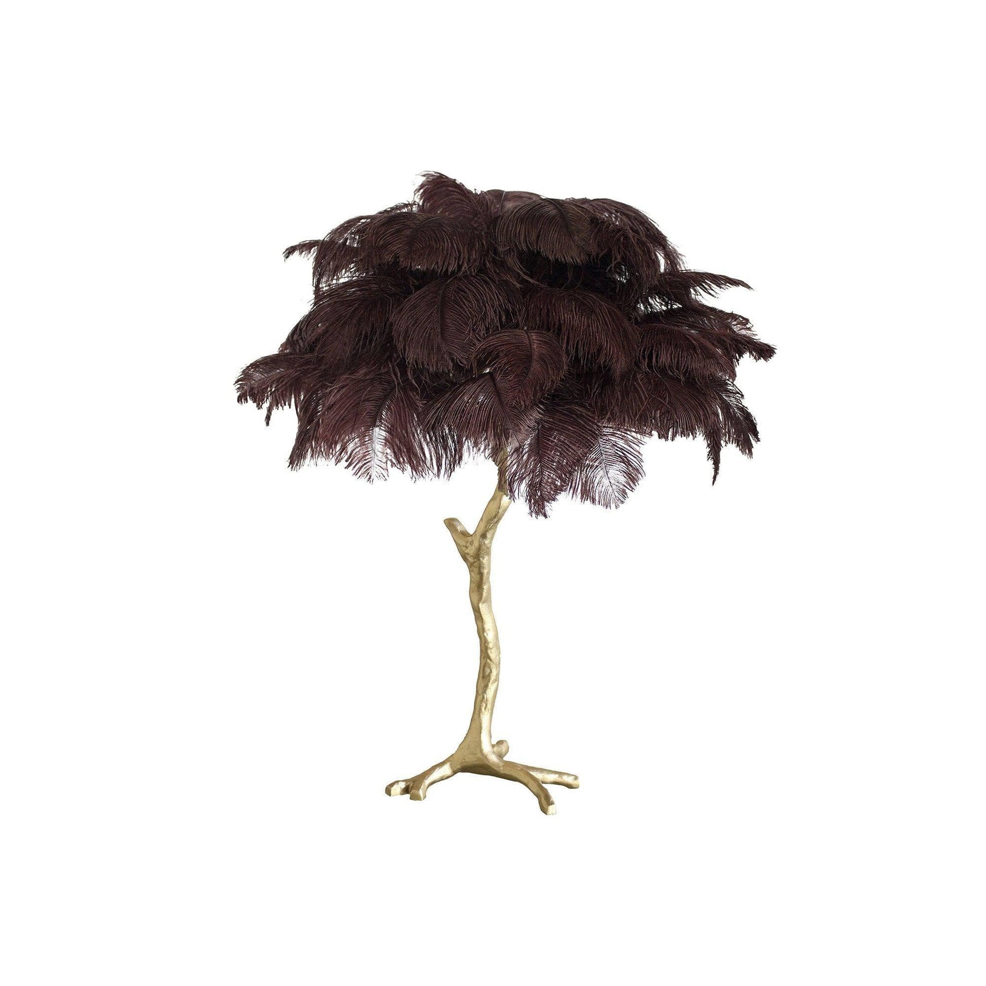 Brass Feather Table Lamp — Glamorous Statement Piece