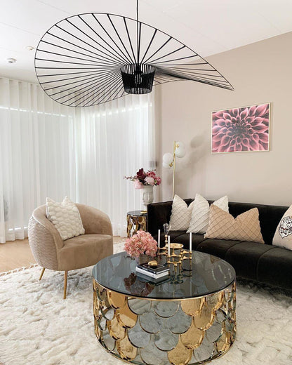 Sculptural Fiberglass Pendant Light — Modern Organic Statement