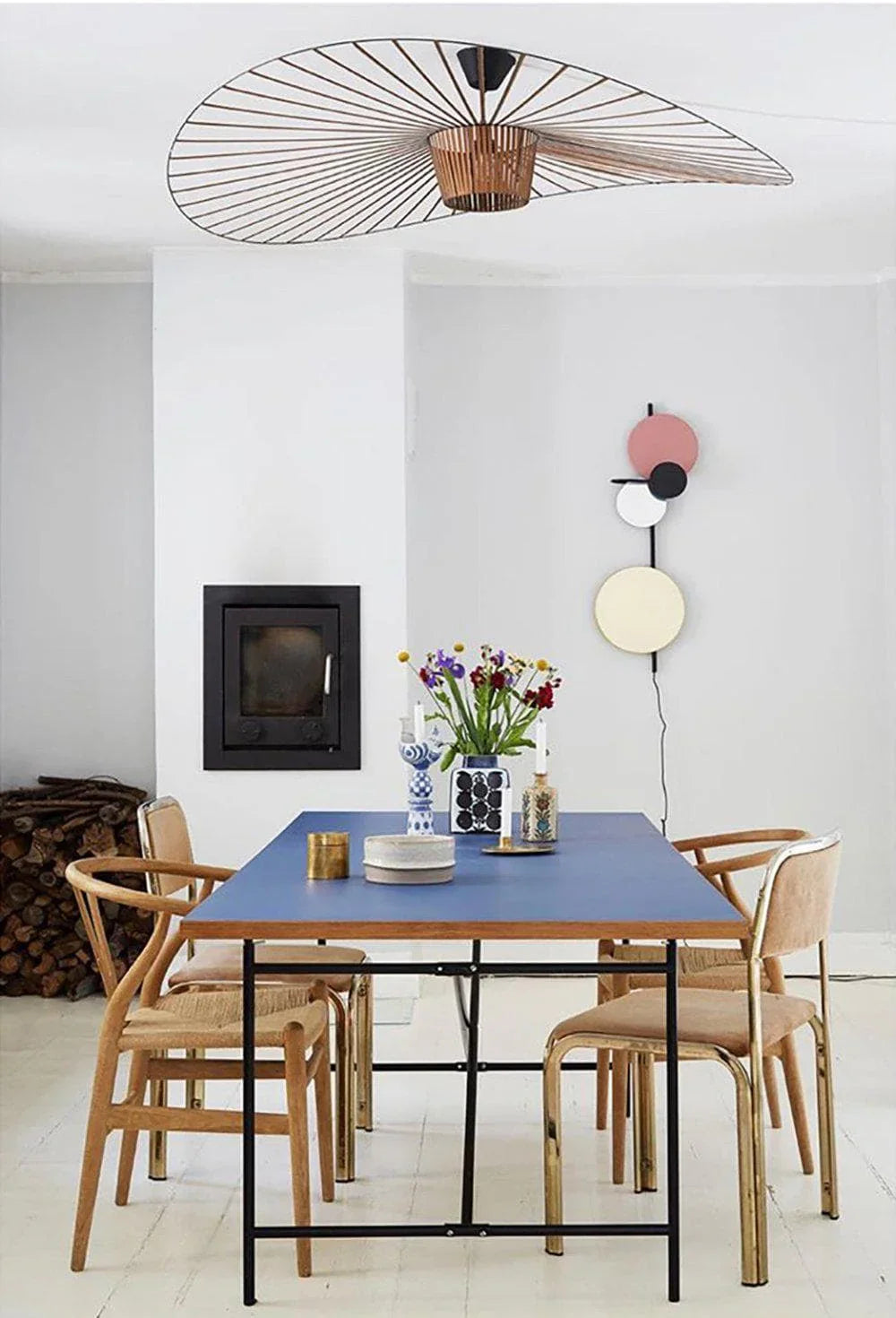 Sculptural Fiberglass Pendant Light — Modern Organic Statement