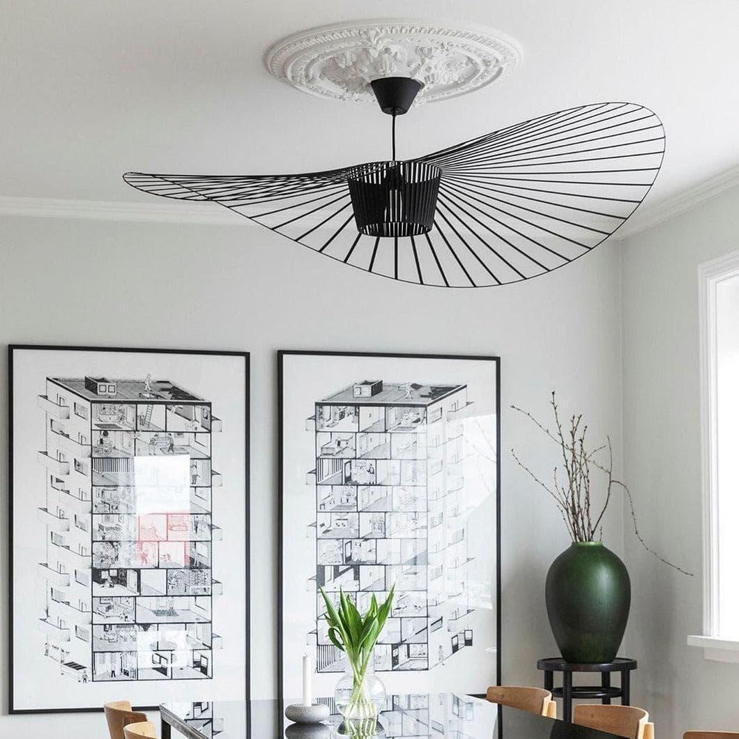 Close-up detail of polyurethane ribbon texture on pendant light
