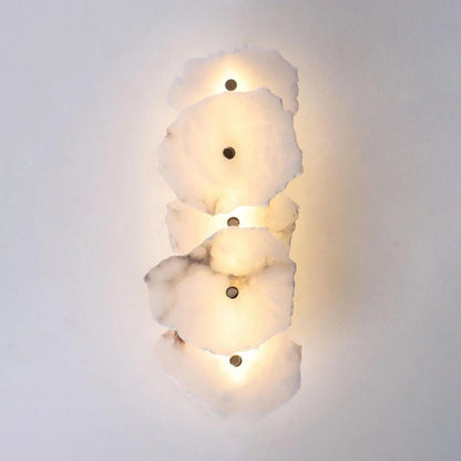 Wall mounting detail of the unique alabaster sconce