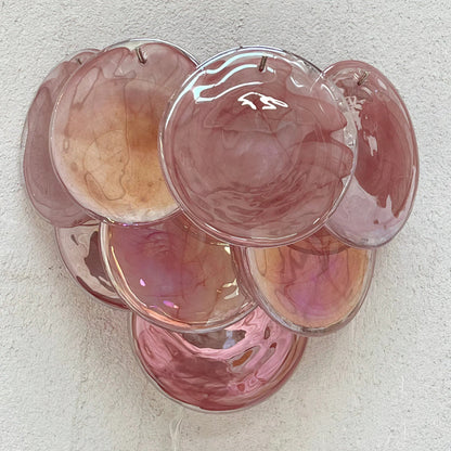 Pink Blown Glass Wall Sconce — Romantic Rose Glow - LumoTrot