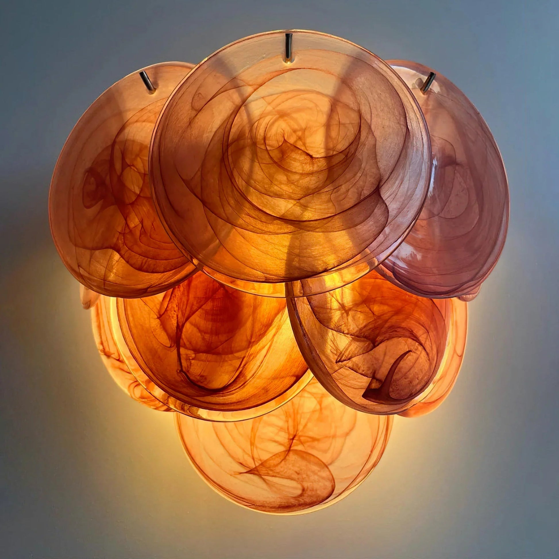 Pink Blown Glass Wall Sconce — Romantic Rose Glow - LumoTrot
