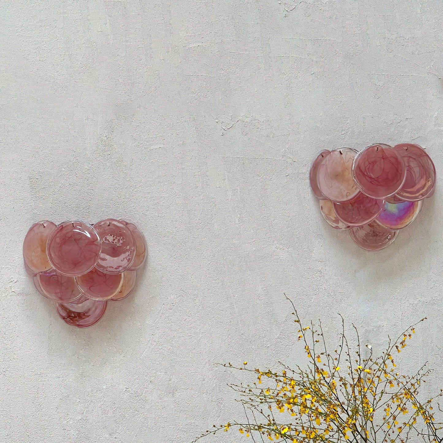 Blown Glass Sconce — Romantic Rose Glow