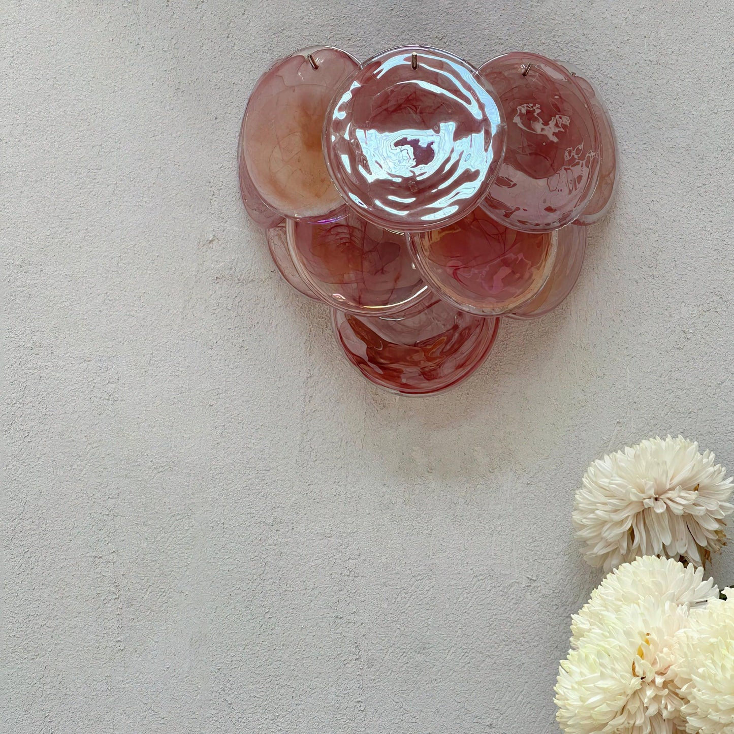 Pink Blown Glass Wall Sconce — Romantic Rose Glow - LumoTrot