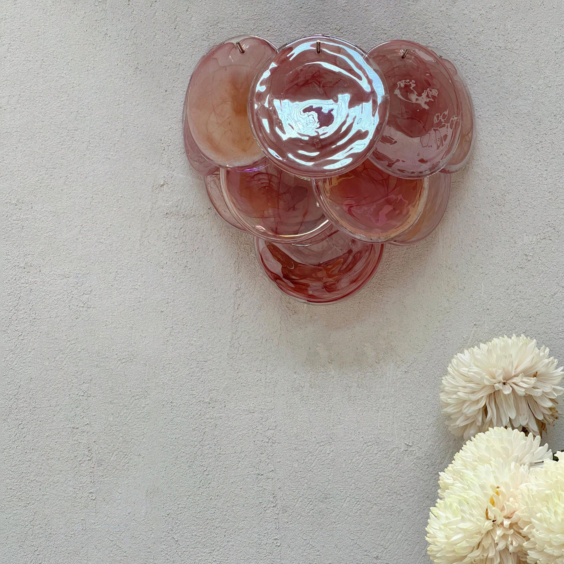 Pink Blown Glass Wall Sconce — Romantic Rose Glow - LumoTrot