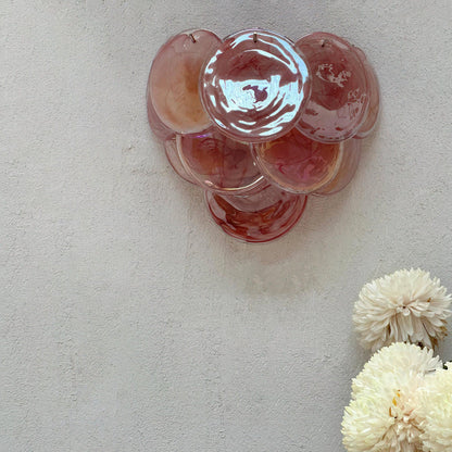 Pink Blown Glass Wall Sconce — Romantic Rose Glow - LumoTrot